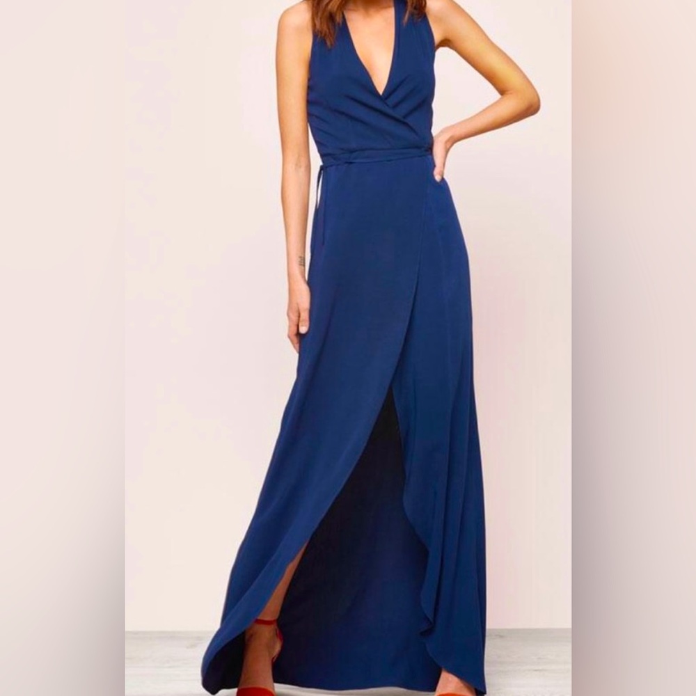 MICKEY & JENNY Suzette Wrap Dress, Navy, Size XS 0